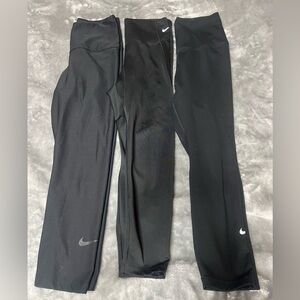 3 Nike Black Women's Athletic Leggings/Capris